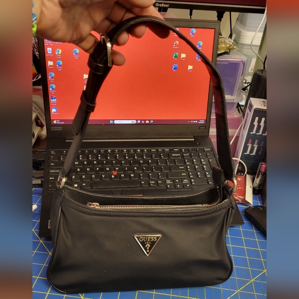 GUESS Black Bag Buckled Strap Preloved